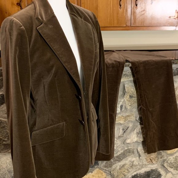 ralph lauren two piece brown suede women pant suit - Picture 2 of 11